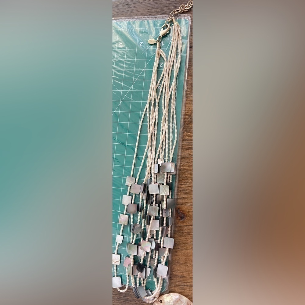 Chicos Shell Beaded Statement Necklace - image 6